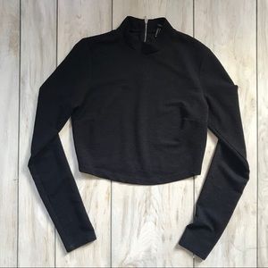 Mock Neck Long Sleeve Crop Top